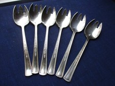 Usado, 1928 ORLEANS ROGERS PRATO PRATA 6 GARFOS COLHERES DE SORVETE A1 comprar usado  Enviando para Brazil