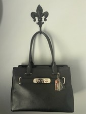 Bolsa de ombro COACH Swagger Carryall couro preto seixo com latão excelente estado comprar usado  Enviando para Brazil