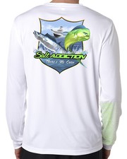 Camiseta Salt Addiction manga longa microfibra pesca água salgada uv upf 50+ mahi, usado comprar usado  Enviando para Brazil