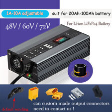 Carregador de bateria 48V-72V 10A Li-ion LiFePo4 com display corrente ajustável comprar usado  Enviando para Brazil