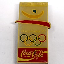 Broche esmalte Barcelona 1992 Jogos Olímpicos Coca-Cola mercadoria oficial licenciada comprar usado Broche esmalte Barcelona 1992 Jogos Olímpicos Coca-Cola mercadoria oficial licenciada comprar usado  Enviando para Brazil