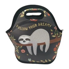 Bolsa tote Sloths neoprene Follow Your Dreams lancheira preta floral lancheira comprar usado  Enviando para Brazil