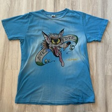 Camiseta Vintage Don Ed Hardy Azul Lobo "Love Me" por Christian Audigier Masculina Grande comprar usado  Enviando para Brazil