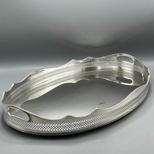 Bandeja de servir mordomo banhada a prata antiga extra grande galeria profunda coquetel comprar usado Bandeja de servir mordomo banhada a prata antiga extra grande galeria profunda coquetel comprar usado  Enviando para Brazil