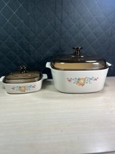(2) Conjunto de caçarola vintage anos 80 Corning Ware padrão abundância comprar usado  Enviando para Brazil
