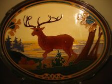 Usado, ANTIGA BANDEJA DE AZULEJOS ART NOUVEAU Carl Sigmund Luber Nuremberg DEER MAJÓLICA 1900s comprar usado  Enviando para Brazil