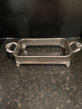 Usado, Caçarola vintage banhada a prata com pés retangulares suporte para prato 9 3/4"x5 3/4" em excelente estado usado comprar usado  Enviando para Brazil