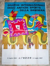 Usado, LOCANDINA GIUOCHI INTERNAZIONALI ANTICHI SPORTS BANDIERA AREZZO 5-9 LUGLIO 1967 comprar usado  Enviando para Brazil