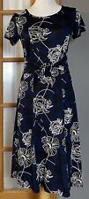 Vestido Boho Vintage Tiffany & Cinza Feminino S Midi Azul Marinho Floral Faixa Frontal Larga comprar usado  Enviando para Brazil