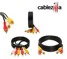 Lote com 3 RCA macho para 3 RCA macho cabo áudio/vídeo TV DVD VCR composto pacote múltiplo, usado comprar usado  Enviando para Brazil