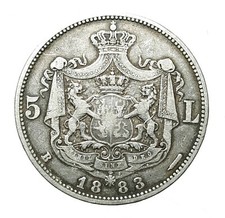Romania lei 1883 usato  Aosta