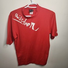 Quiksilver Rash Guard Masculino MED Vermelho Manga Curta Peso Médio Gola Alta comprar usado  Enviando para Brazil