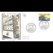 FDC soie - Jules Verne. Voyage au centre de la terre - 28/05/2005 Amiens comprar usado  Enviando para Brazil