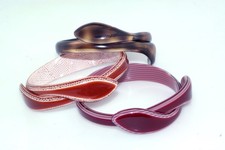 Usado, Lote de 3 peças pulseira de cobra Lea Stein Paris marrom vermelho roxo comprar usado  Enviando para Brazil