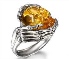 Remember Forever - Anel de citrino e cristal de pedra preciosa esculpida em prata esterlina 925 comprar usado Remember Forever - Anel de citrino e cristal de pedra preciosa esculpida em prata esterlina 925 comprar usado  Enviando para Brazil