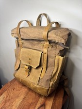 Mochila de lona encerada e couro enrolada  comprar usado  Enviando para Brazil