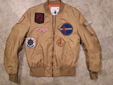 Jaqueta bombardeiro isolada bronzeada Y2K Uncle Ralph tamanho MÉDIO POW MIA, usado comprar usado  Enviando para Brazil