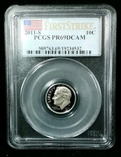 2011 S 10C Roosevelt Dime Proof PCGS PR69DCAM First Strike #3642, usado comprar usado  Enviando para Brazil