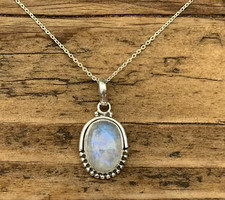 Pingente de pedra da lua prata esterlina 925 joias feitas à mão presente feminino para ela comprar usado  Enviando para Brazil