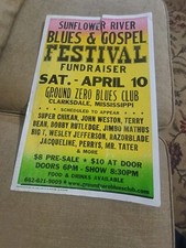 Pôster original Ground Zero Blues Club Sunflower River Blues & Gospel Festival , usado comprar usado  Enviando para Brazil