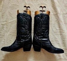 Black leather cowboy for sale  TELFORD