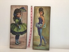 2 estampas litográficas vintage MAIO EUA menina de olhos grandes bailarina keane mcm retrô comprar usado  Enviando para Brazil