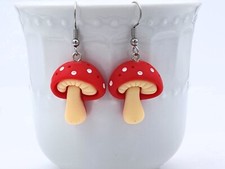 Fungi mushroom earrings for sale  Indian Orchard
