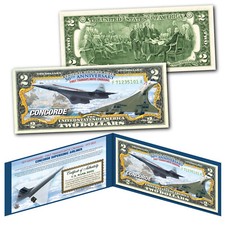Concorde avião Avião Jato Supersônico 50th Aniversário Genuíno Eua $2 Bill comprar usado  Enviando para Brazil