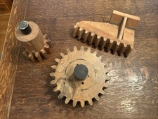 Juego de 3 engranajes de madera con patrón de fundición de moldes maquinaria industrial antigua segunda mano  Embacar hacia Mexico