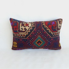 Capa de travesseiro tapete tribal, multicolorida, boho tapete turco, 16x24 pol comprar usado  Enviando para Brazil