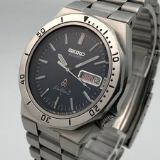 Vintage 1978 SEIKO QUARTZ Silver Wave Z 7546-7040 Mostrador Azul JAPÃO #2093, usado comprar usado  Enviando para Brazil
