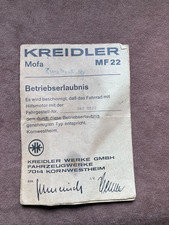 Betriebserlaubnis kreidler 22 gebraucht kaufen  Kulmbach