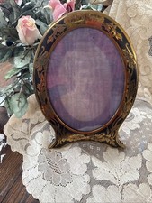 Usado, Moldura oval antiga de bronze dourada floral com imagem fantasmagórica de mulher assustadora comprar usado  Enviando para Brazil