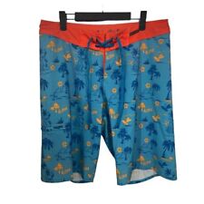 Pantalones Cortos de Tabla Ronix Para Hombre Derechos y Ajustados Talla 33 Floral Hawaiano Naranja Azul segunda mano  Embacar hacia Argentina