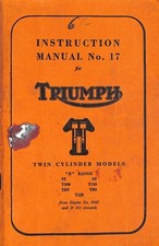 Triumph instruction manual for sale  NOTTINGHAM