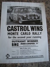 Castrol wins monte for sale  BRISTOL