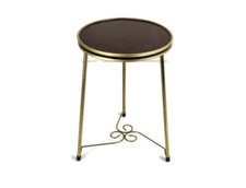 Mesa lateral redonda modernista ornamentada latão folheado tampo mesa ocasional pedestal pla comprar usado  Enviando para Brazil