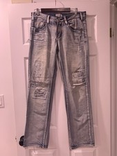 Jeans masculino Le Château desgastado patchwork W32 lavagem leve jeans Y2K grunge comprar usado  Enviando para Brazil