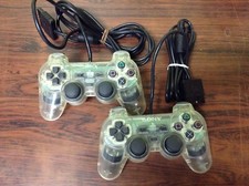 Usado, Lote de 2 controles originais Sony PlayStation 2 PS2 DualShock2 transparente testado G224 comprar usado  Enviando para Brazil