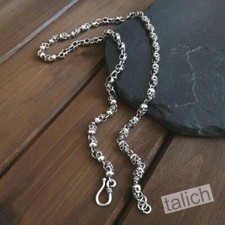 Colar de corrente brilhante prata esterlina 925 minúsculo caveiras unissex gótico 50cm 55cm comprar usado  Enviando para Brazil