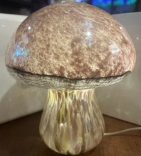 Lâmpada de cogumelo de vidro arte extravagante com plugue USB, mancha dourada, rosa, verde, 8” H comprar usado  Enviando para Brazil