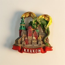 Poland Krakow Old Town Kolekcjonerska pamiątka turystyczna 3D Żywica Lodówka Magnes Prezent na sprzedaż  Wysyłka do Poland