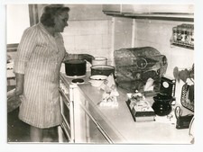 Foto vintage mulher cozinhando cozinha pássaro papagaio gaiola produtos alimentares antigos iogurte comprar usado  Enviando para Brazil