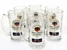 Bacardi Oakheart Smooth Spiced Rum 16oz canecas de vidro com alça lote de 6  comprar usado  Enviando para Brazil