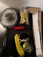 Conjunto de rede de badminton profissional portátil com varas 4 raquetes ao ar livre vintage!, usado comprar usado  Enviando para Brazil