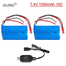 Bateria Lipo 2× 7.4V 1300mAh para HUANQI 957 948 848 9101 9053 MJX F45 T23 T55 RC comprar usado  Enviando para Brazil