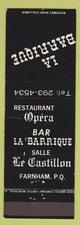 Matchbook cover barrique d'occasion  Expédié en Belgium