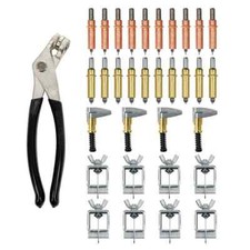 CONJUNTO DE FABRICAÇÃO CLECO & CLAMP – 1/8" 3/16" PINOS DE PELE, ALICATES, GRAMPOS DE PONTA E BORDA comprar usado  Enviando para Brazil
