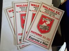 Walsall fixture card for sale  AYLESFORD
