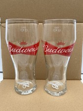 Budweiser pint glasses for sale  KETTERING